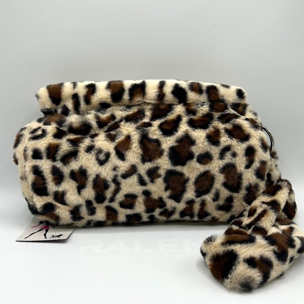 Gilda fur leopard messenger bag